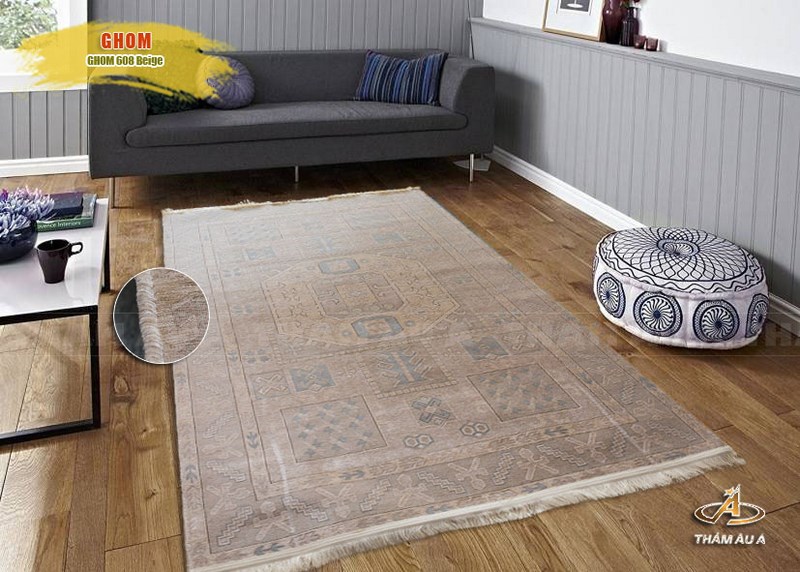 Thảm đẹp nhập khẩu Ghom 608 beige