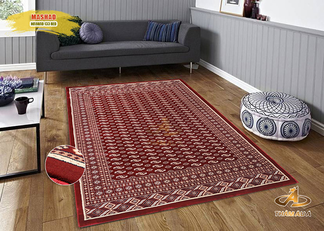 Thảm trang trí nhập khẩu MASHAD 133 RED (3.6kg/m2)