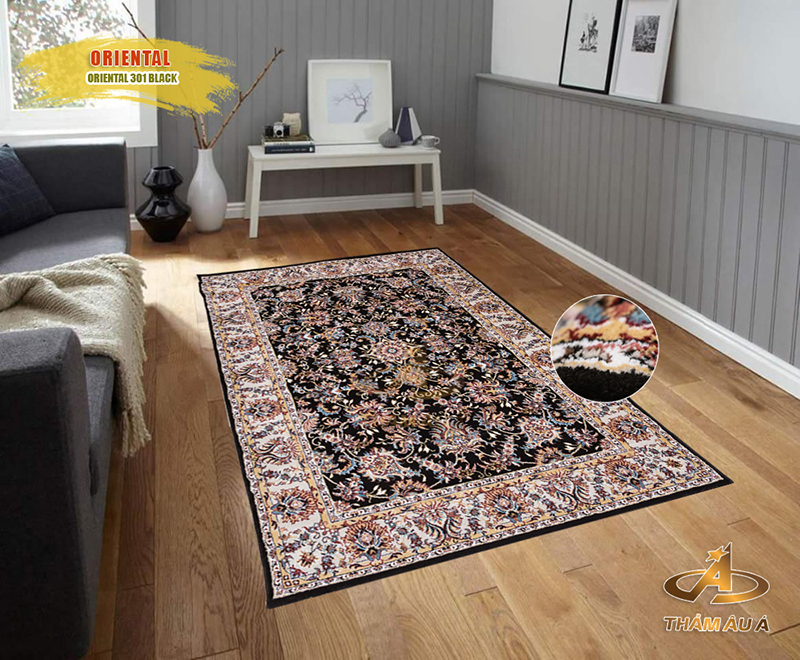 Thảm trang trí nhập khẩu ORIENTAL 301 BLACK