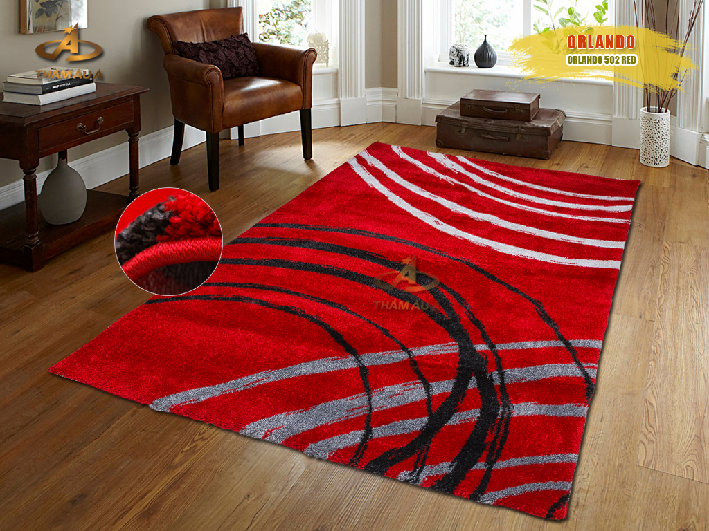 Thảm trang trí nhập khẩu ORLANDER 502 RED
