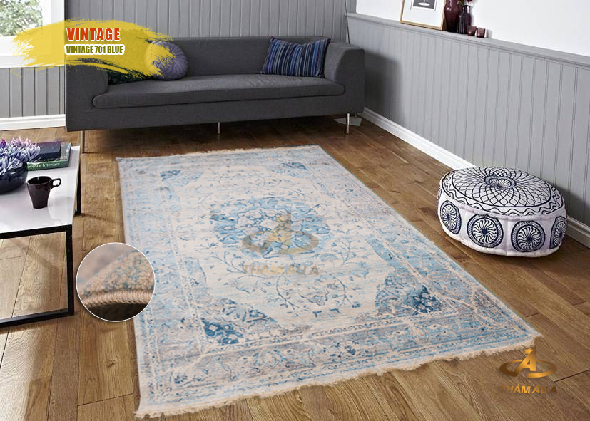 Thảm trang trí nhập khẩu VINTAGE 701 BLUE
