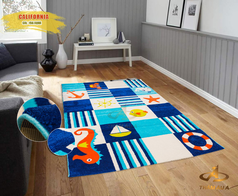 Thảm Trang Trí Nhập Khẩu CALIFORNIA 156 AQUA