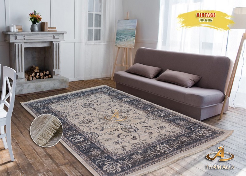 Mẫu thảm phòng khách vintage 700 Ivory