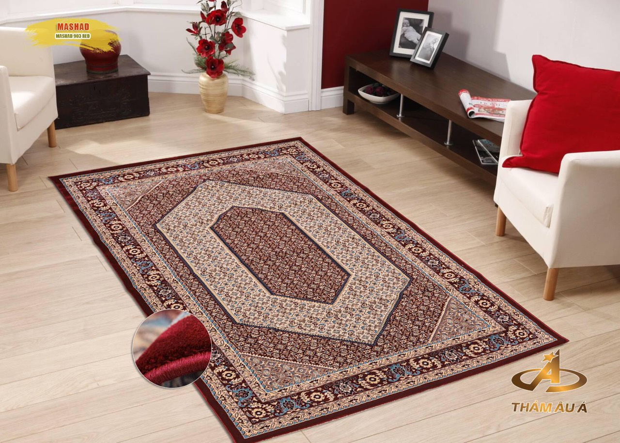 Thảm Trang Trí Phòng Khách MASHAD 903 Red