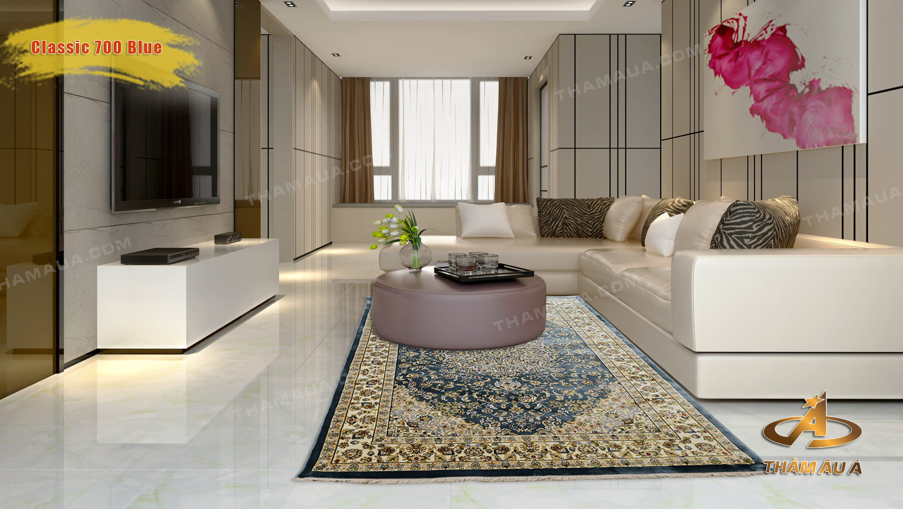 Thảm đẹp trang trí Classic 700 Blue