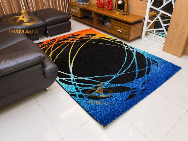 Thảm Trang Trí Nhập Khẩu California 101 Black Orange