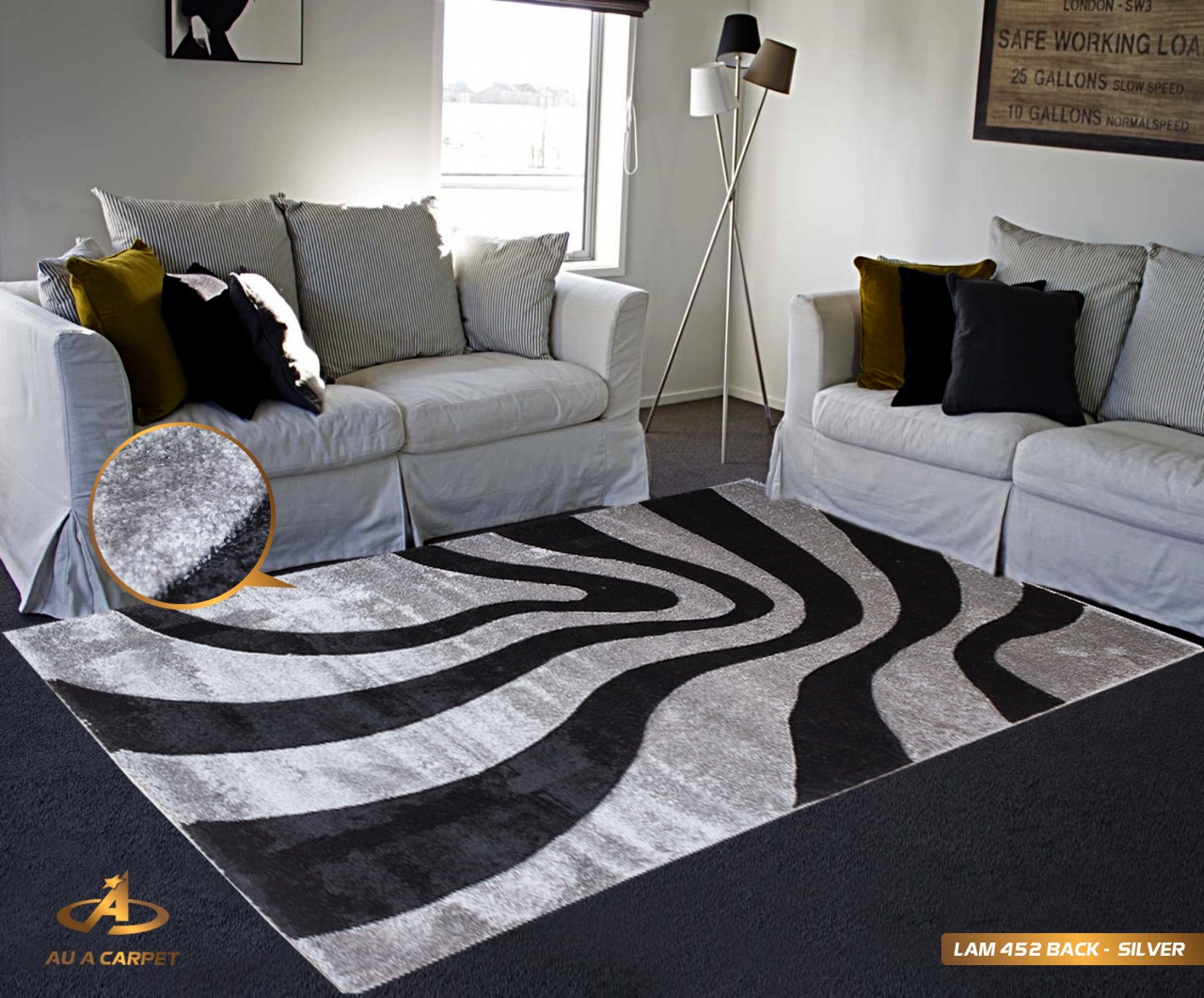 Thảm trang trí Lambada 452 Black-Silver