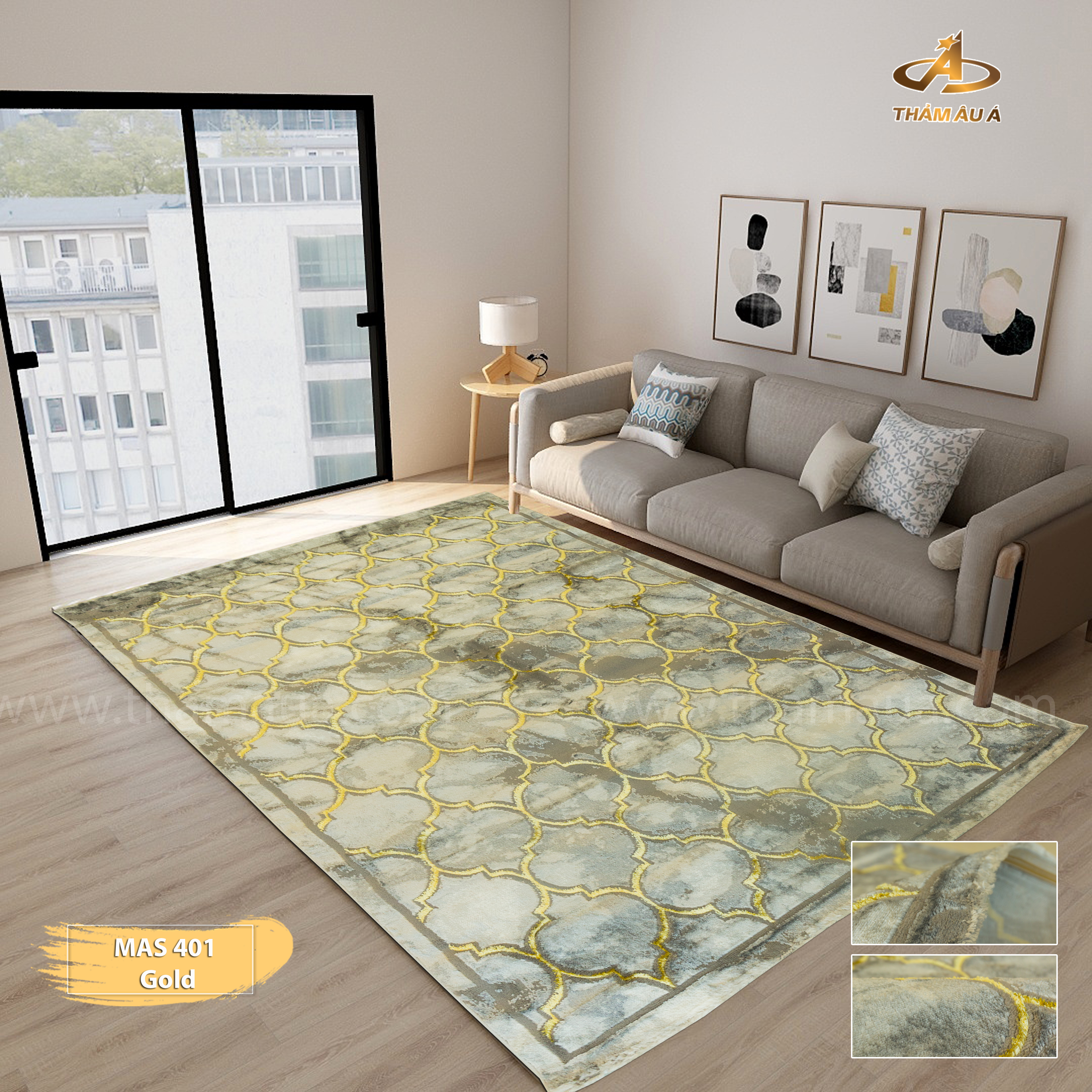 Thảm Trang Trí Marmaris 401 Gold