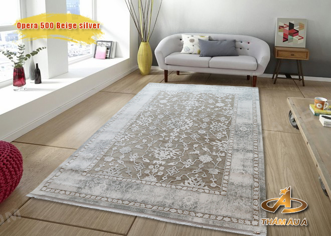 Thảm Trang Trí Opera 500 Beige Silver (cao Cấp)