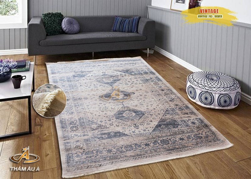 Mẫu thảm trang trí trải sàn VINTAGE 703 – SILVER